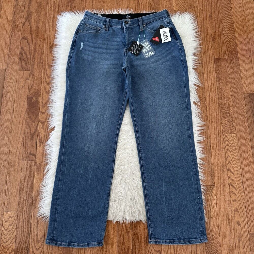 LuLaRoe 90s Relaxed Straight Jeans Women’s 28 High Rise Elastic Waist Curvy NWT